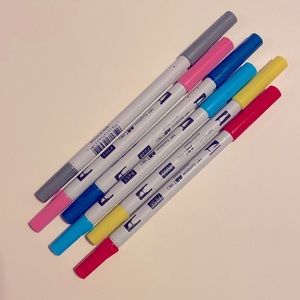 Tomboy ABT Pro Duel Tip Markers, Alcohol Based, Set of 6